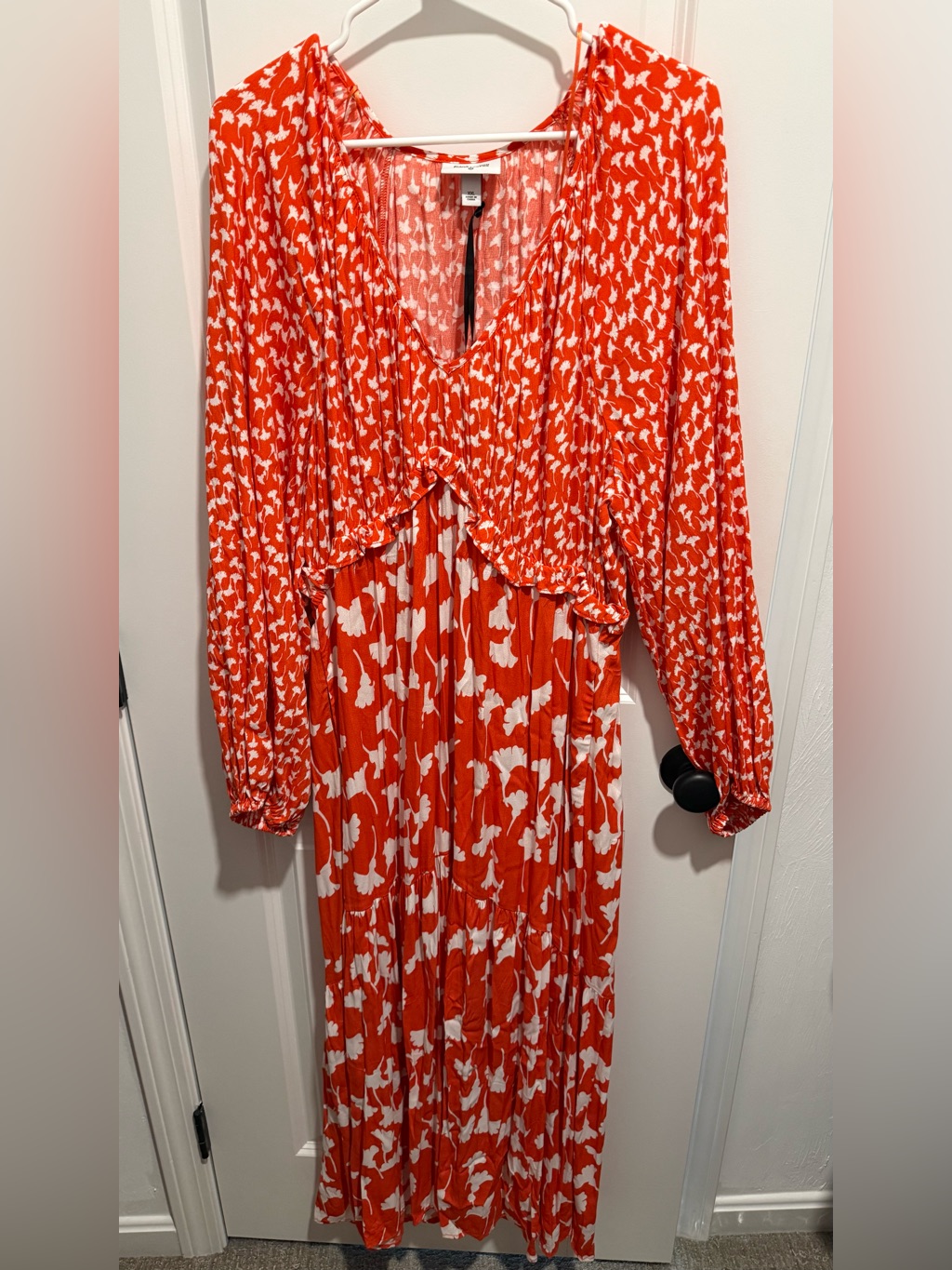 Target X Diane Von Furstenberg - Women's Long Orange Floral Maxi Dress, Xxl Nwt
